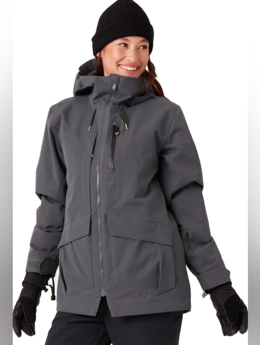 ROXY Incline Parka Jacket Green Hooded Ski Snow Waterproof Size XS